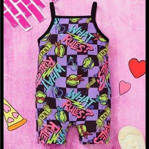 🐸SHEIN Teenage Mutant Ninja Turtle Toddler Girl Retro Romper